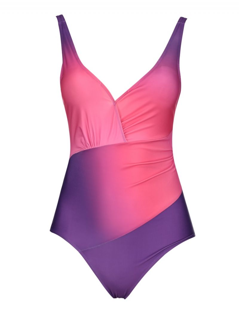 Plisseret Gradient Monokini (Plus Størrelse Tilgængelig)