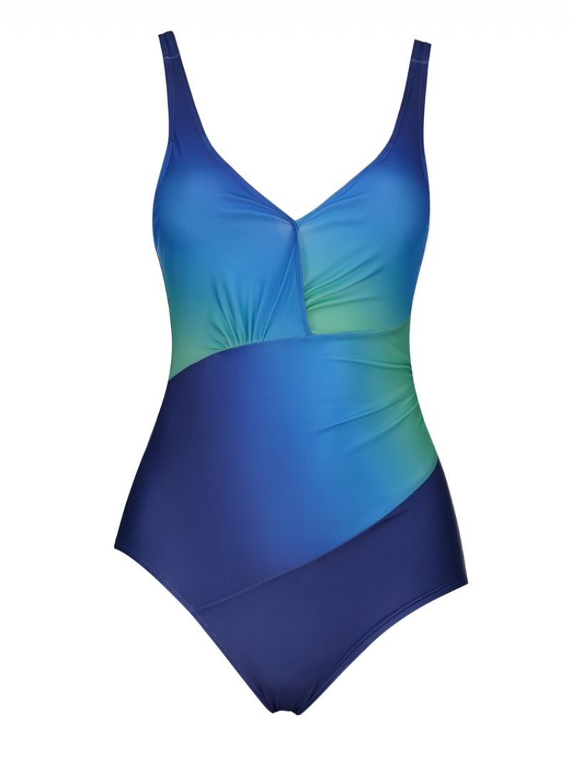 Plisseret Gradient Monokini (Plus Størrelse Tilgængelig)