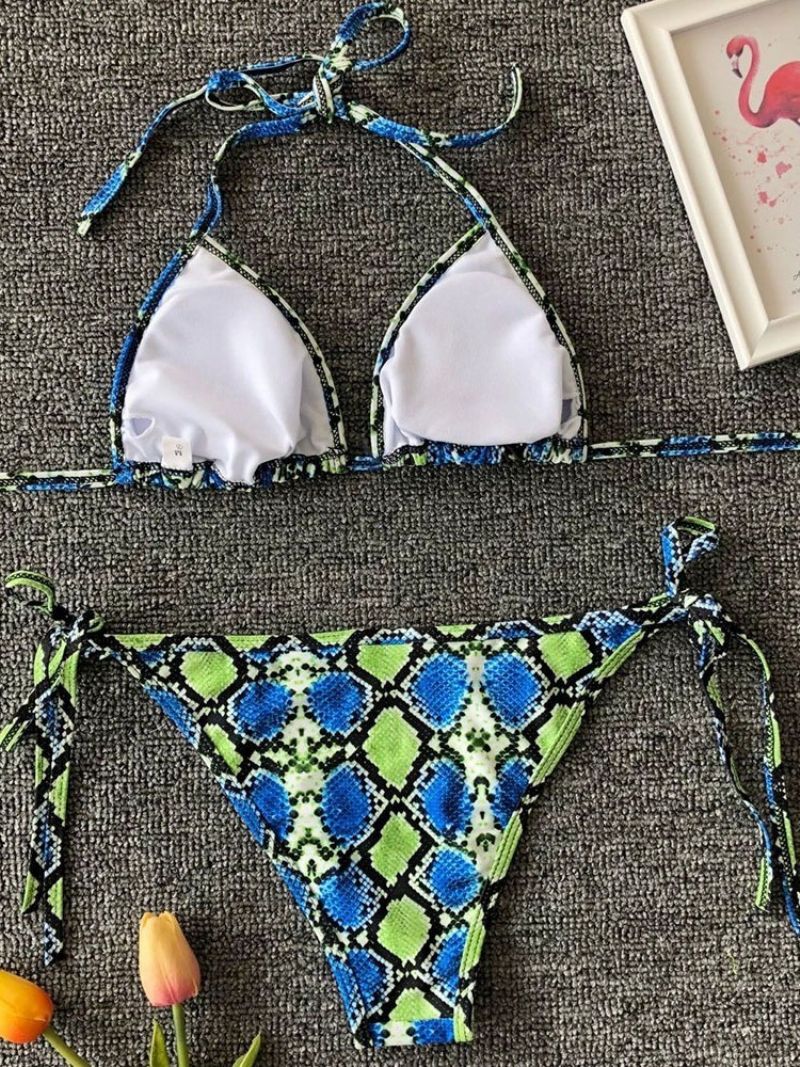 Print Lace-Up Micro Sexy Bikini