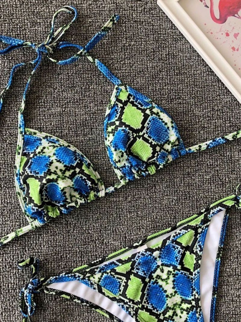 Print Lace-Up Micro Sexy Bikini