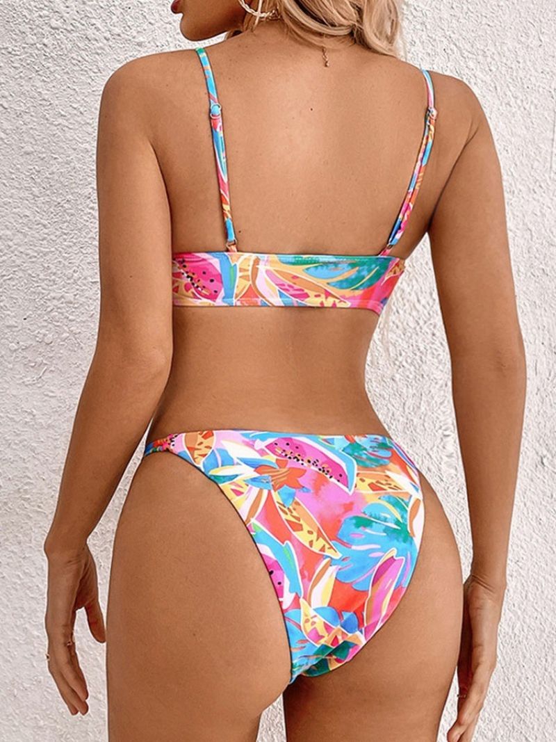 Sexet Blomsterprint Tankini Sæt Badetøj