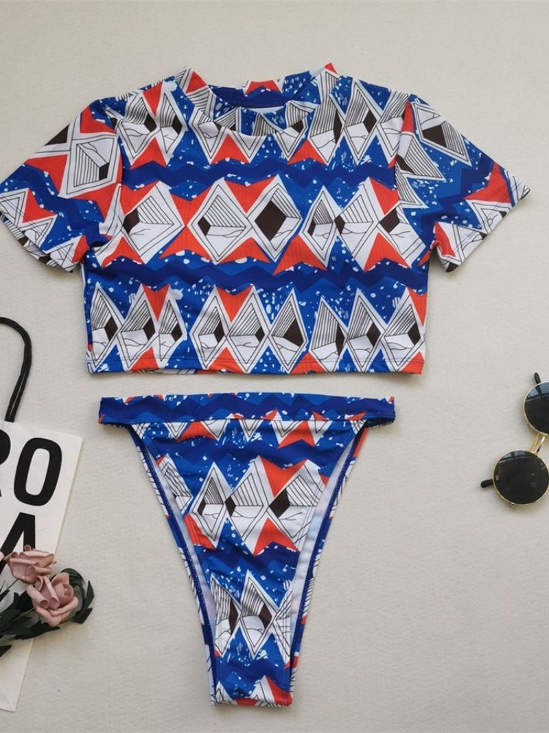 Sexet Patchwork Tankini Sæt Badetøj