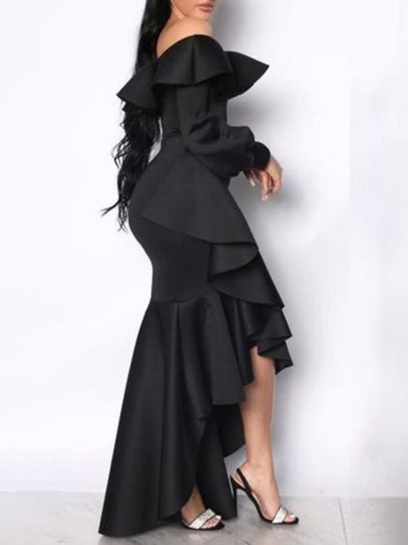 Asymmetrisk Off Shoulder Gulvlængde Asymmetrisk Western Maxi Kjole