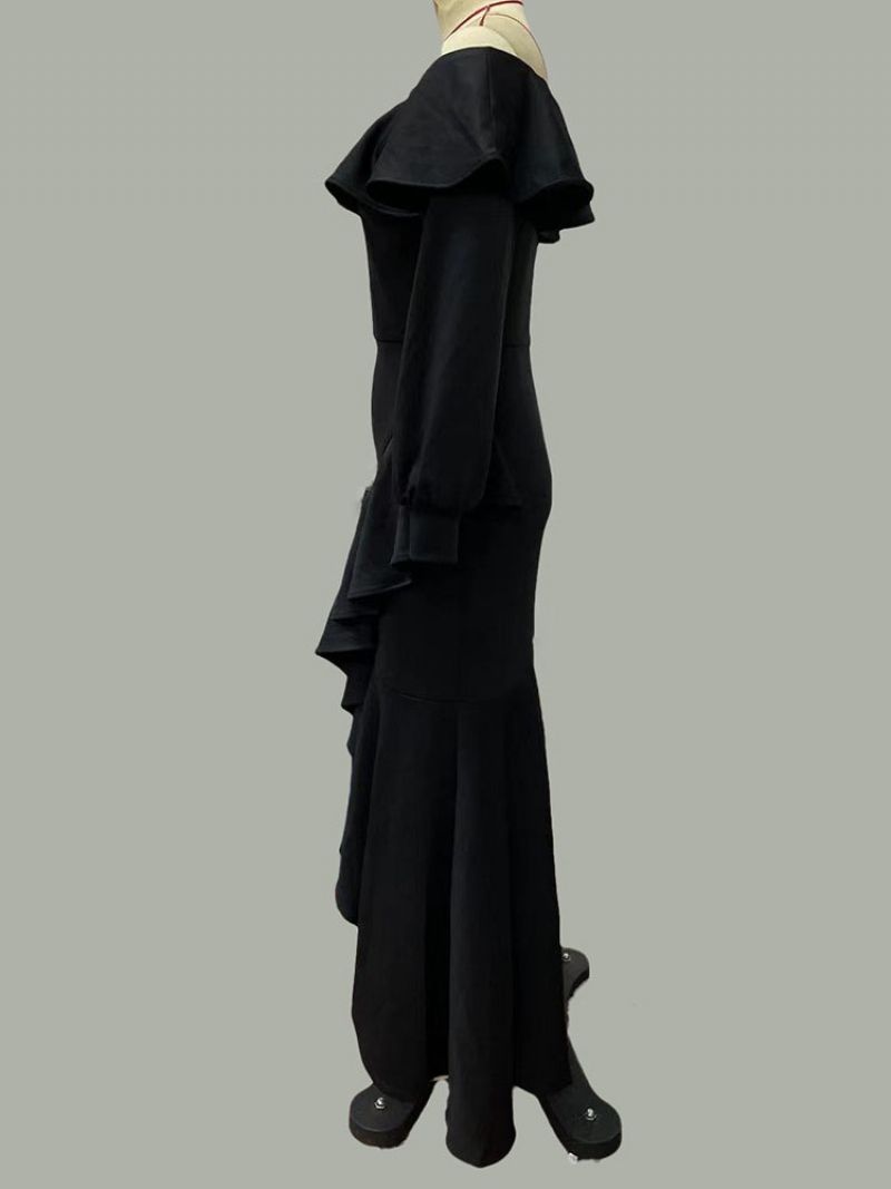 Asymmetrisk Off Shoulder Gulvlængde Asymmetrisk Western Maxi Kjole