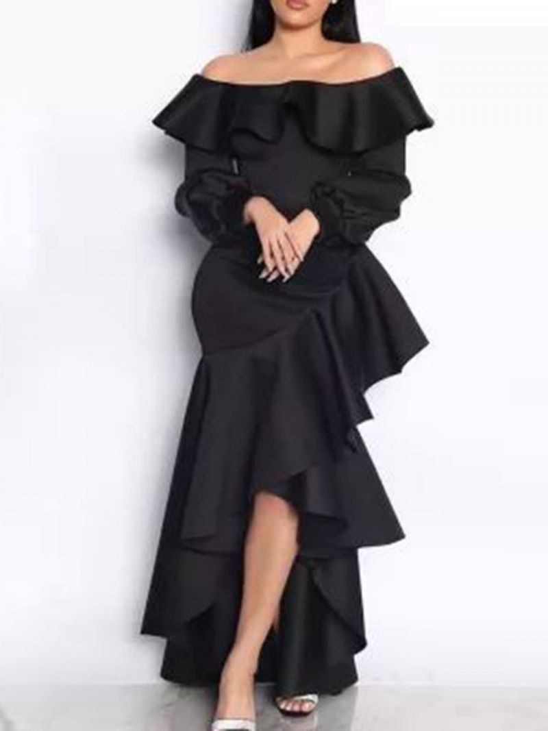 Asymmetrisk Off Shoulder Gulvlængde Asymmetrisk Western Maxi Kjole