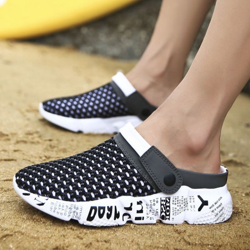 Mesh Color Block Slip-On Herresandaler