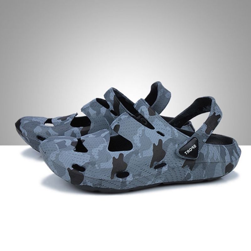 Pvc Camouflage Slip-On Rund Tå Herresandaler