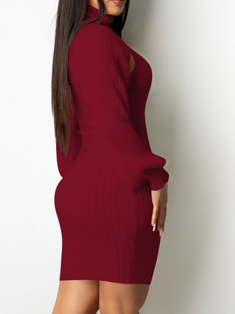 Ærmeløs Above Knee Plain Bodycon Kjole