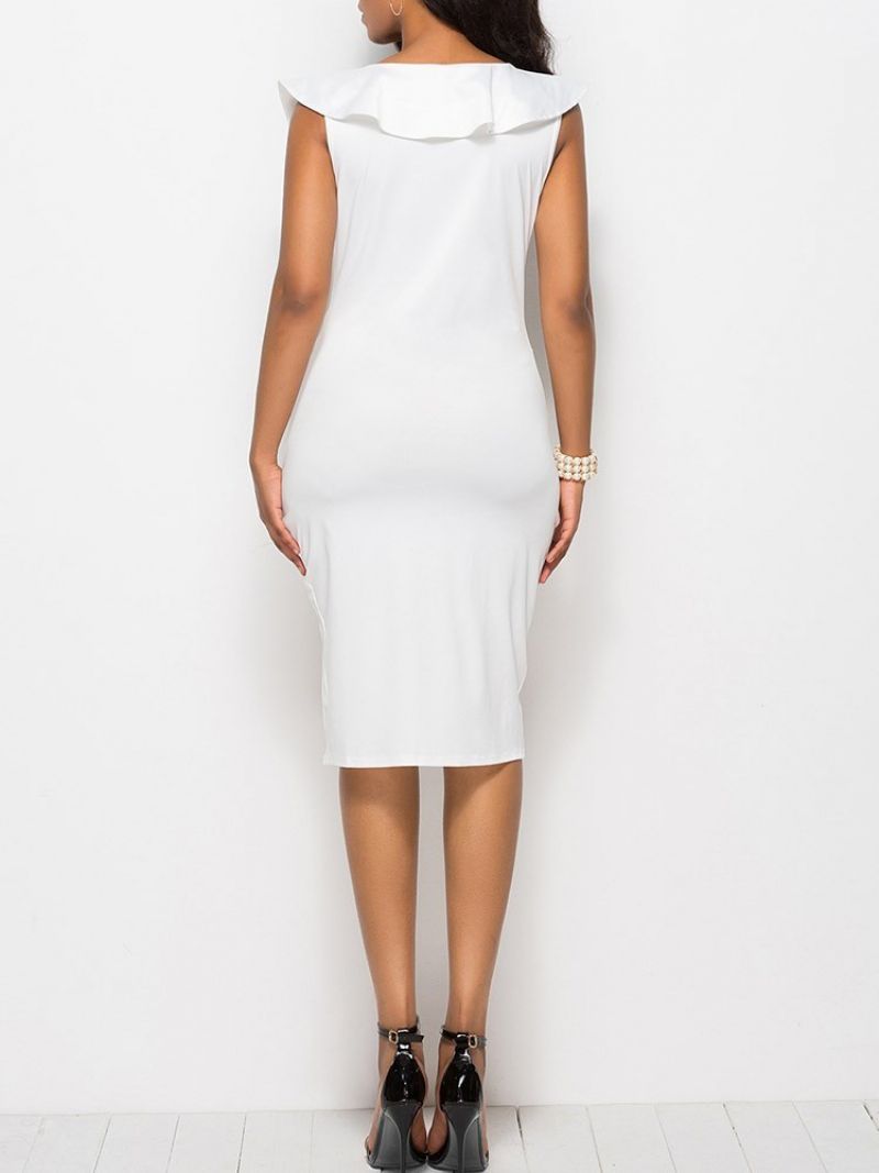 Bodycon V-Hals Asymmetrisk Damekjole