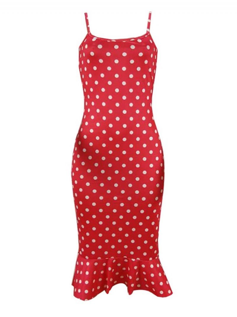 Print Mid-Calf Ærmeløs Mid Waist Polka Dots Kjole