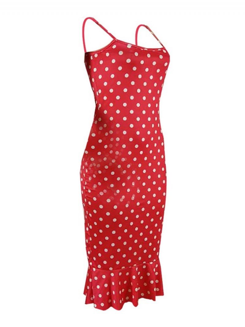 Print Mid-Calf Ærmeløs Mid Waist Polka Dots Kjole