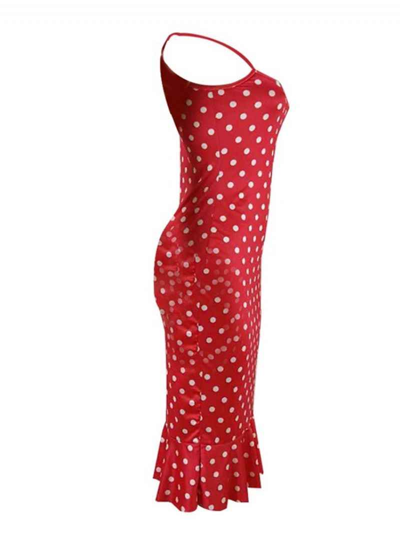 Print Mid-Calf Ærmeløs Mid Waist Polka Dots Kjole