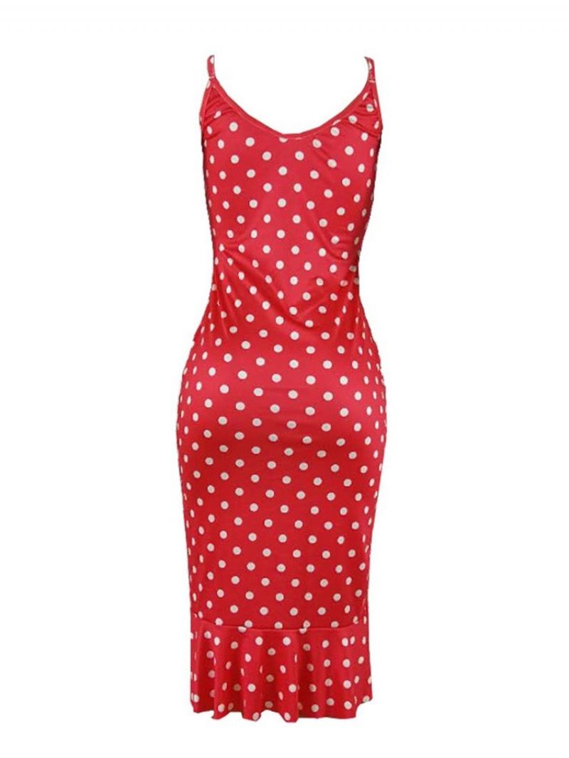 Print Mid-Calf Ærmeløs Mid Waist Polka Dots Kjole