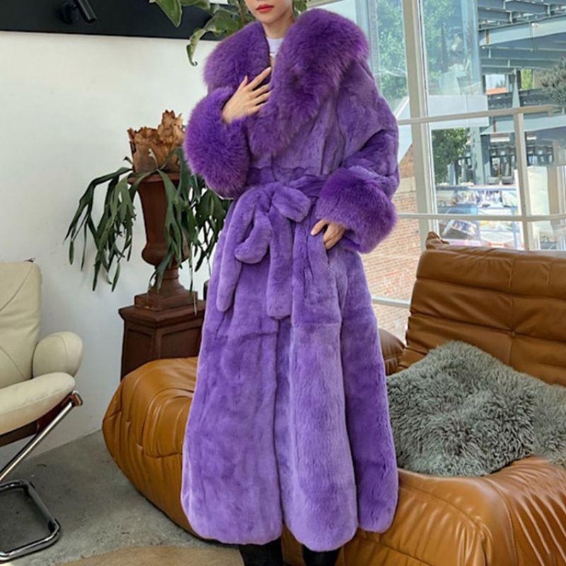 Lapel Almindelig Lang Vinter Tyk Faux Fur Overcoat