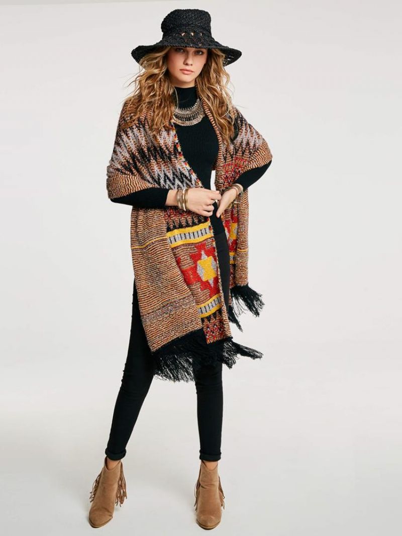 Geometrisk Kvast Patchwork Cape