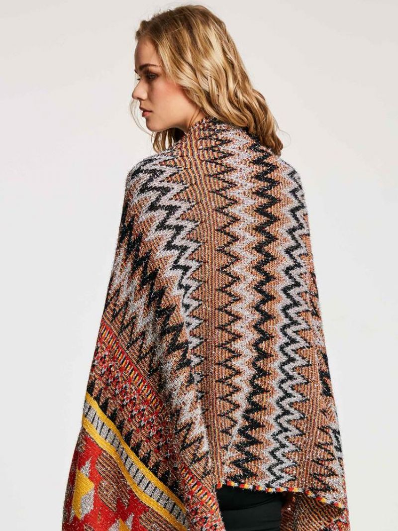 Geometrisk Kvast Patchwork Cape