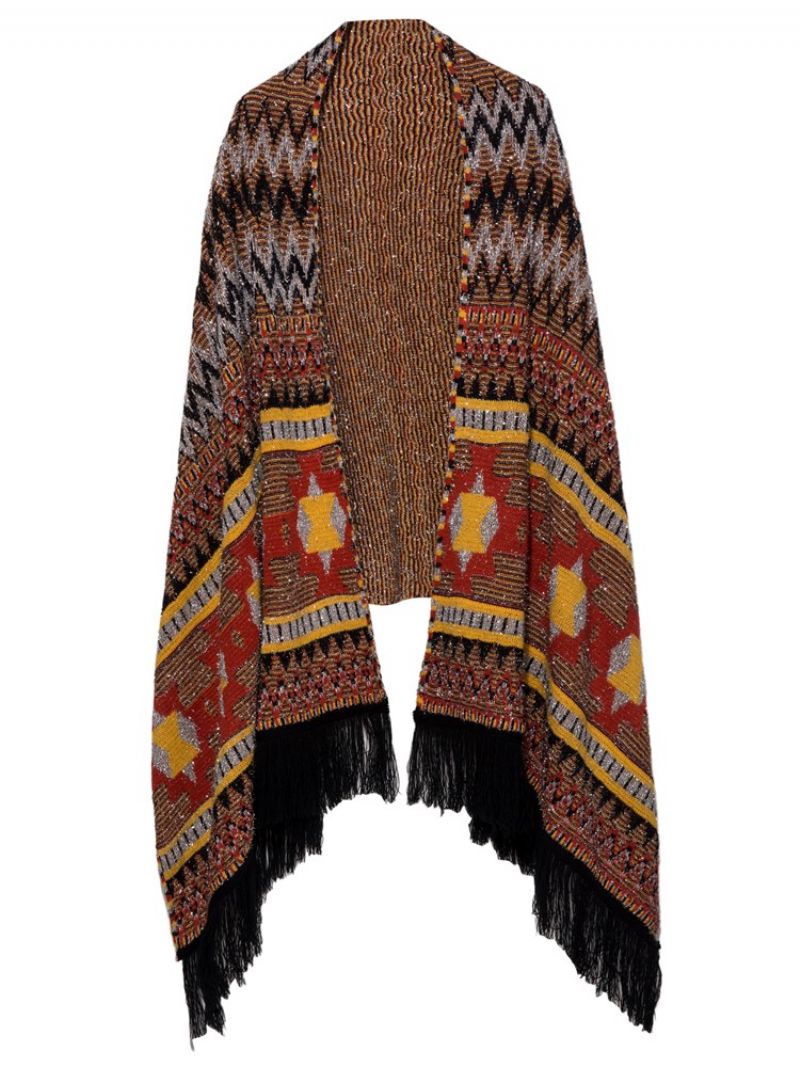 Geometrisk Kvast Patchwork Cape