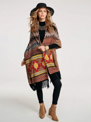 Geometrisk Kvast Patchwork Cape