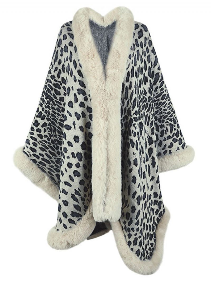 Leopard Fleece Vinterkappe