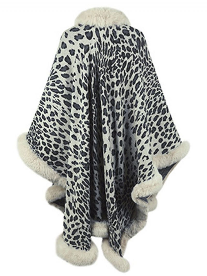 Leopard Fleece Vinterkappe