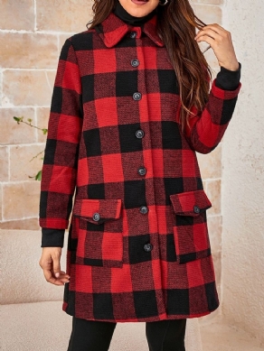 Slim Pocket Single-Breasted Fall Lapel Overcoat