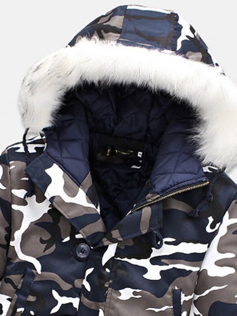 Zip Camouflage Thicken Warm Vinterfrakke Til Mænd