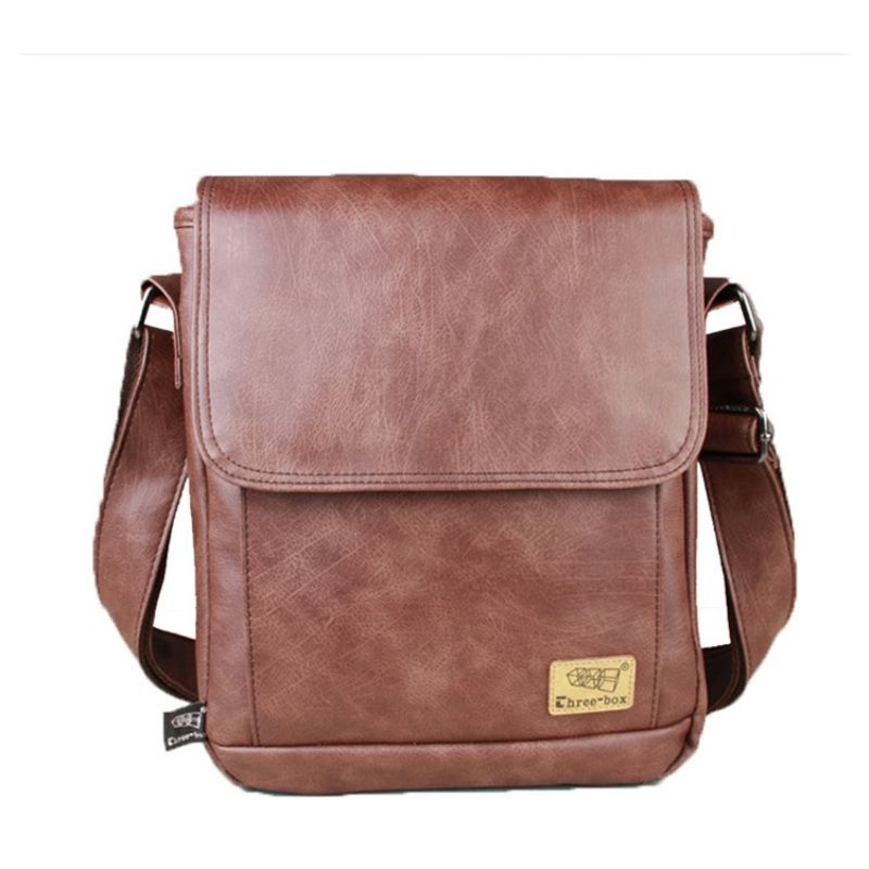 Pu-Tråd Plain Square Crossbody-Tasker Til Mænd