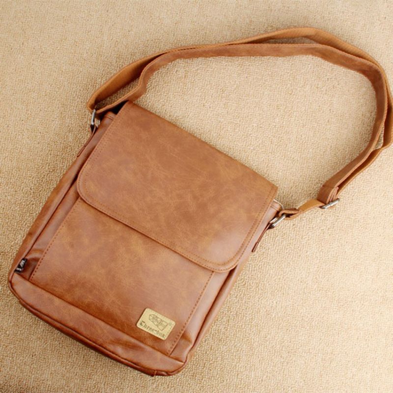 Pu-Tråd Plain Square Crossbody-Tasker Til Mænd