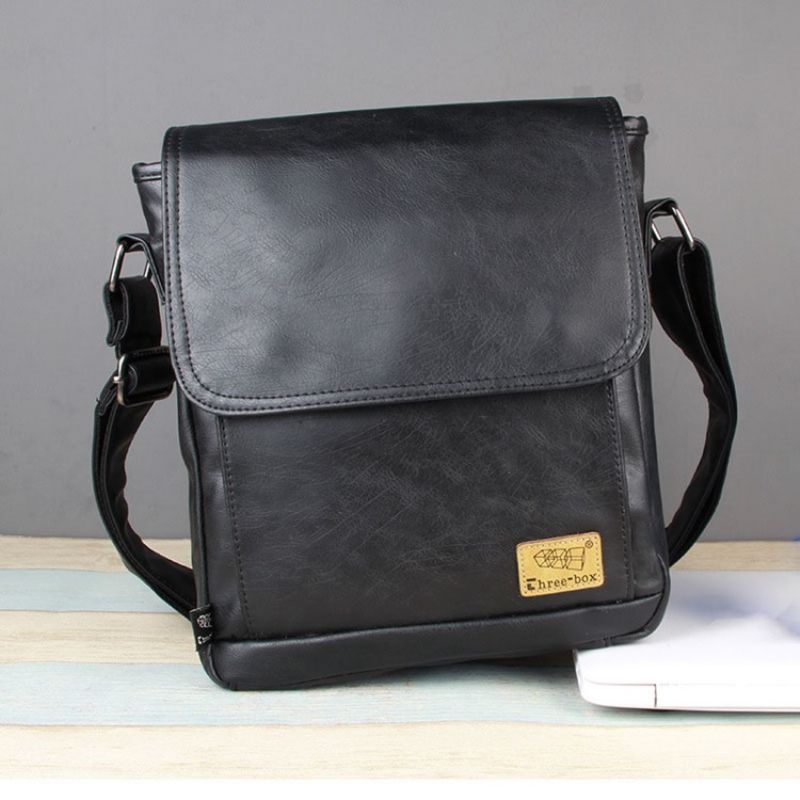 Pu-Tråd Plain Square Crossbody-Tasker Til Mænd