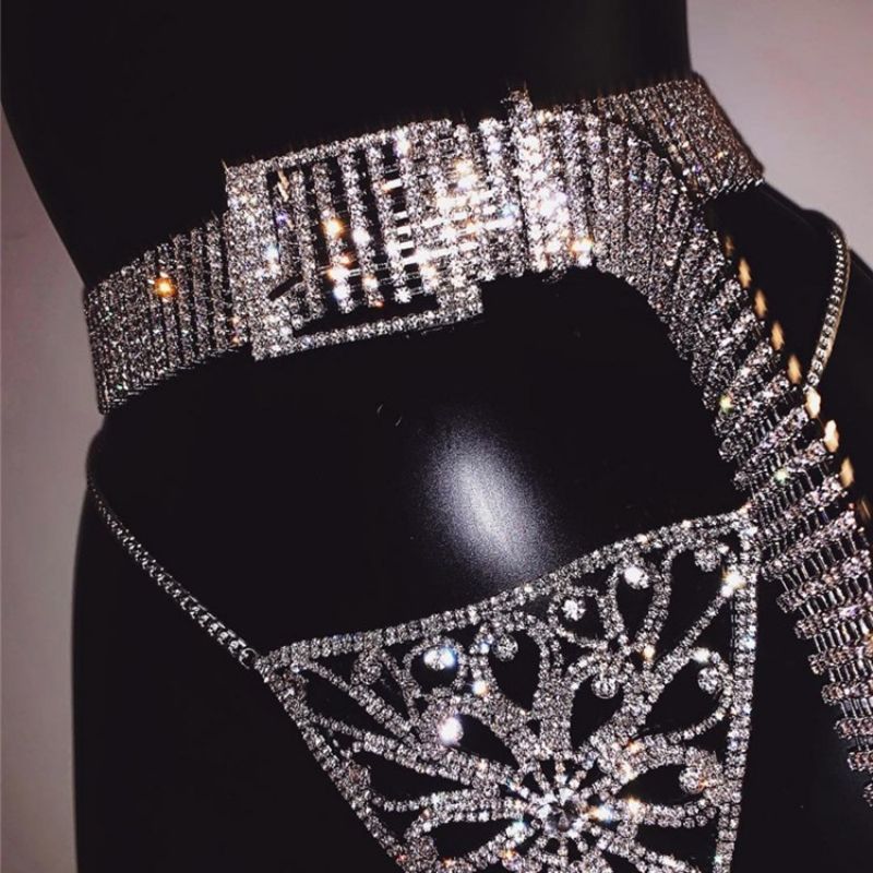 Pin Buckle Mode Diamante Bælte