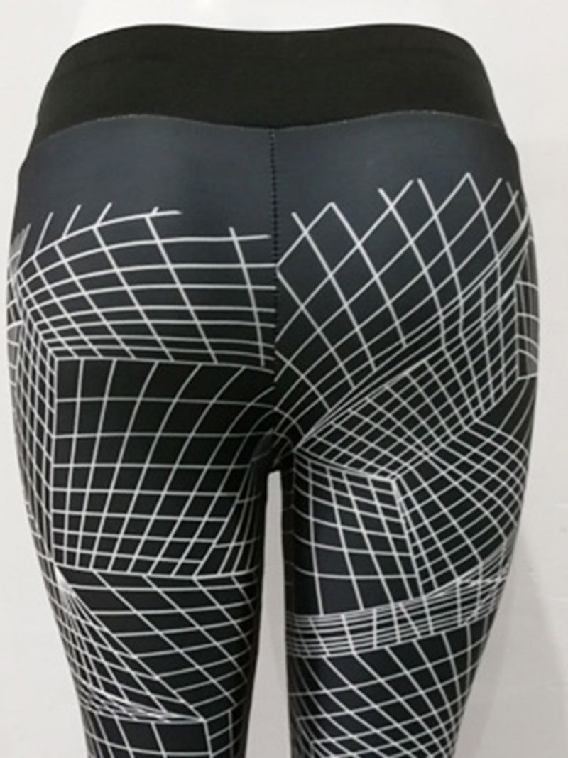 Åndbare Geometriske Push Up Gym Sport Leggings Yogabukser Tiktok Leggings Med Høj Talje