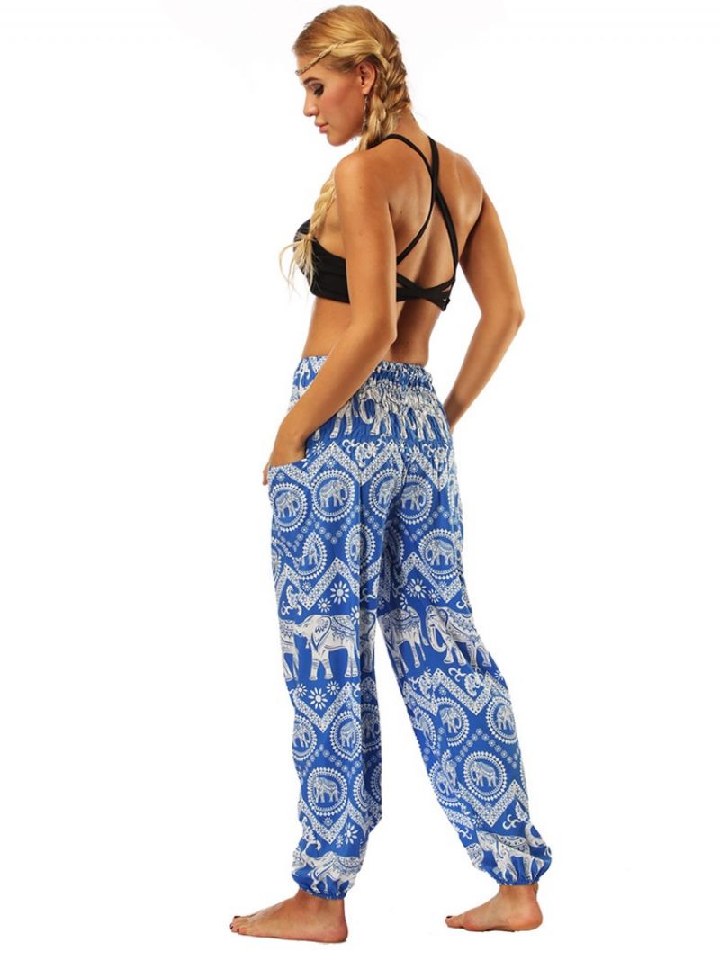 Animal Print Wide Leg Mavedans Lanternebukser