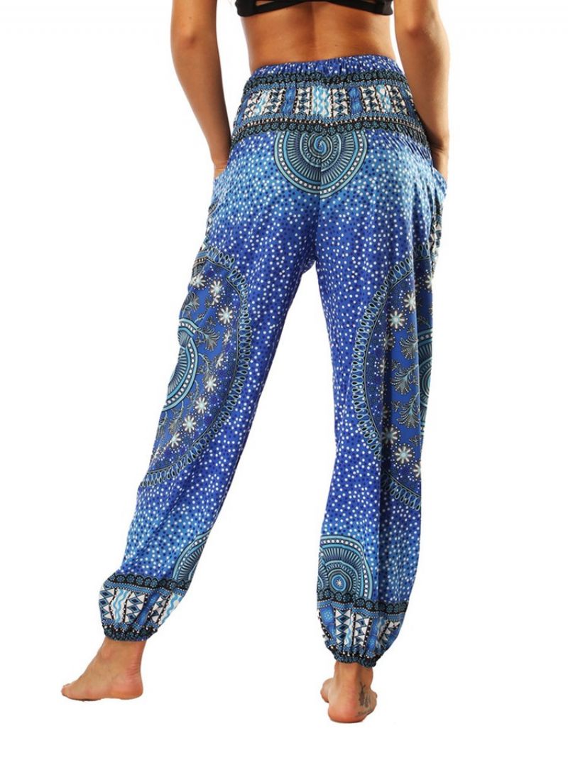 Boho Print Geometriske Yoga Harem Joggerbukser