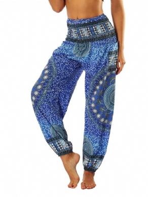 Boho Print Geometriske Yoga Harem Joggerbukser