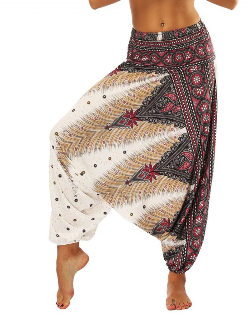 Boho Print Yoga Harem Joggerbukser