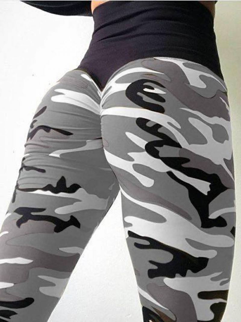 Camouflage Anti-Sved Yoga Leggings Yogabukser Tiktok Leggings Med Høj Talje