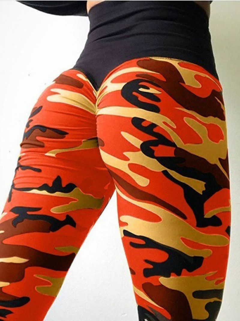 Camouflage Anti-Sved Yoga Leggings Yogabukser Tiktok Leggings Med Høj Talje