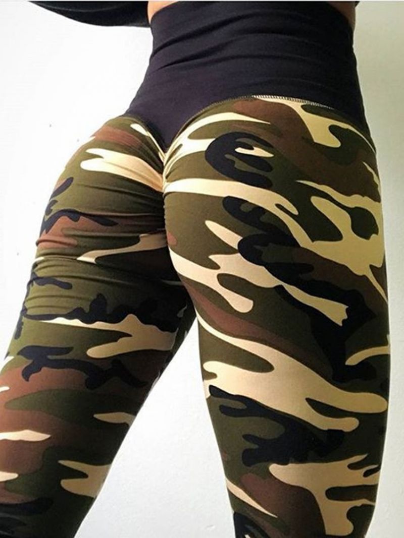 Camouflage Anti-Sved Yoga Leggings Yogabukser Tiktok Leggings Med Høj Talje