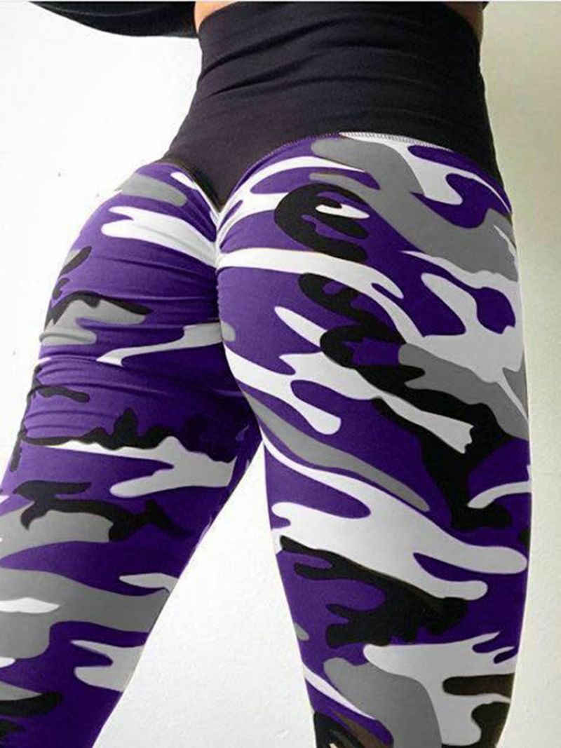 Camouflage Anti-Sved Yoga Leggings Yogabukser Tiktok Leggings Med Høj Talje