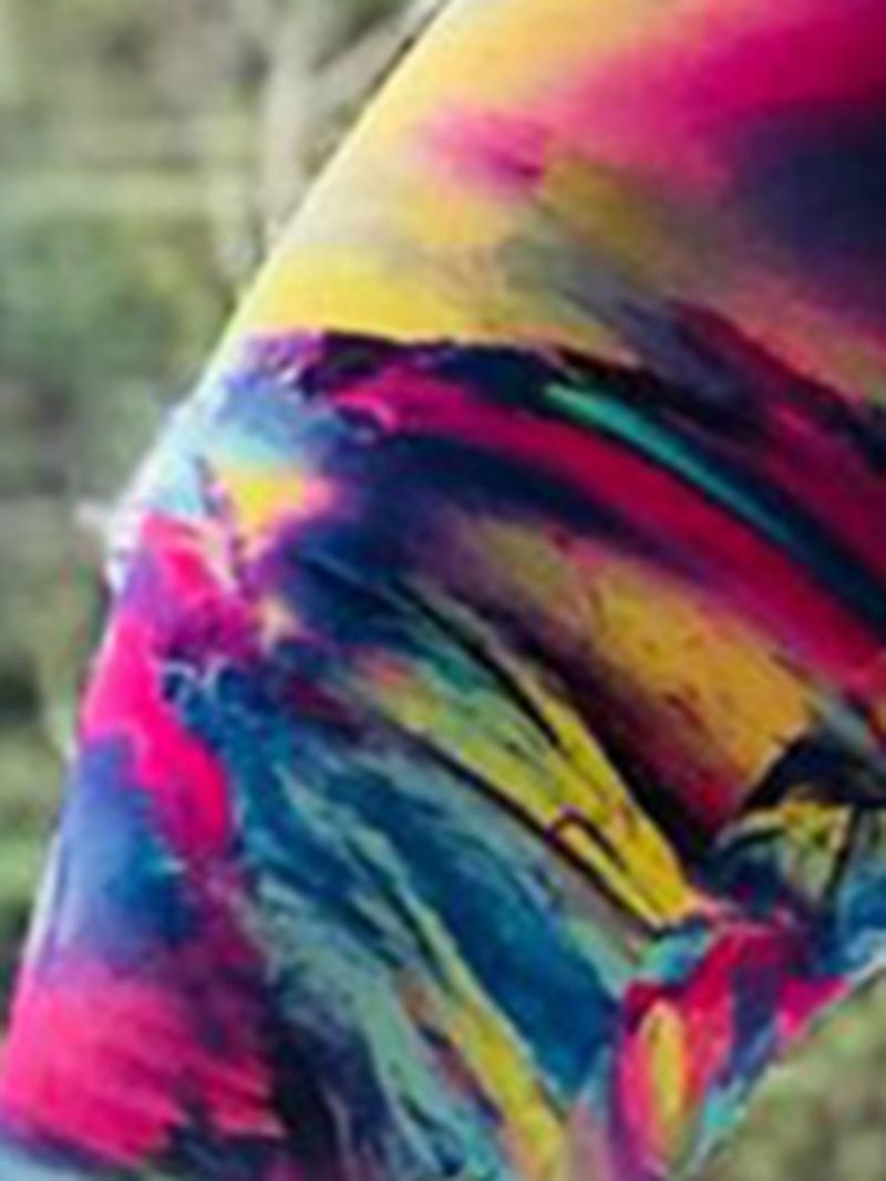 Color Block Print Åndbar Gym Sports Yoga Leggings Yogabukser Højtaljet Tiktok Leggings