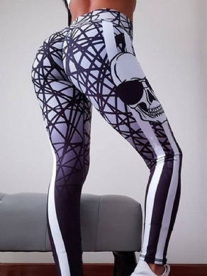 Color Block Print Fuld Længde Gym Sports Yoga Bukser Højtaljet Tiktok Leggings