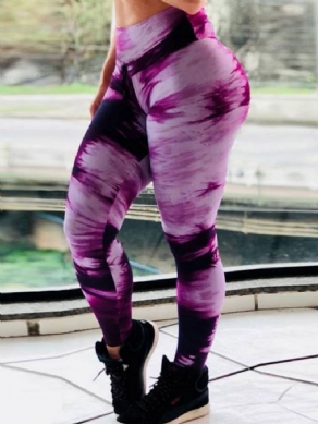 Gradient Åndbar Push Up Gym Sport Yoga Bukser Tiktok Leggings Med Høj Talje