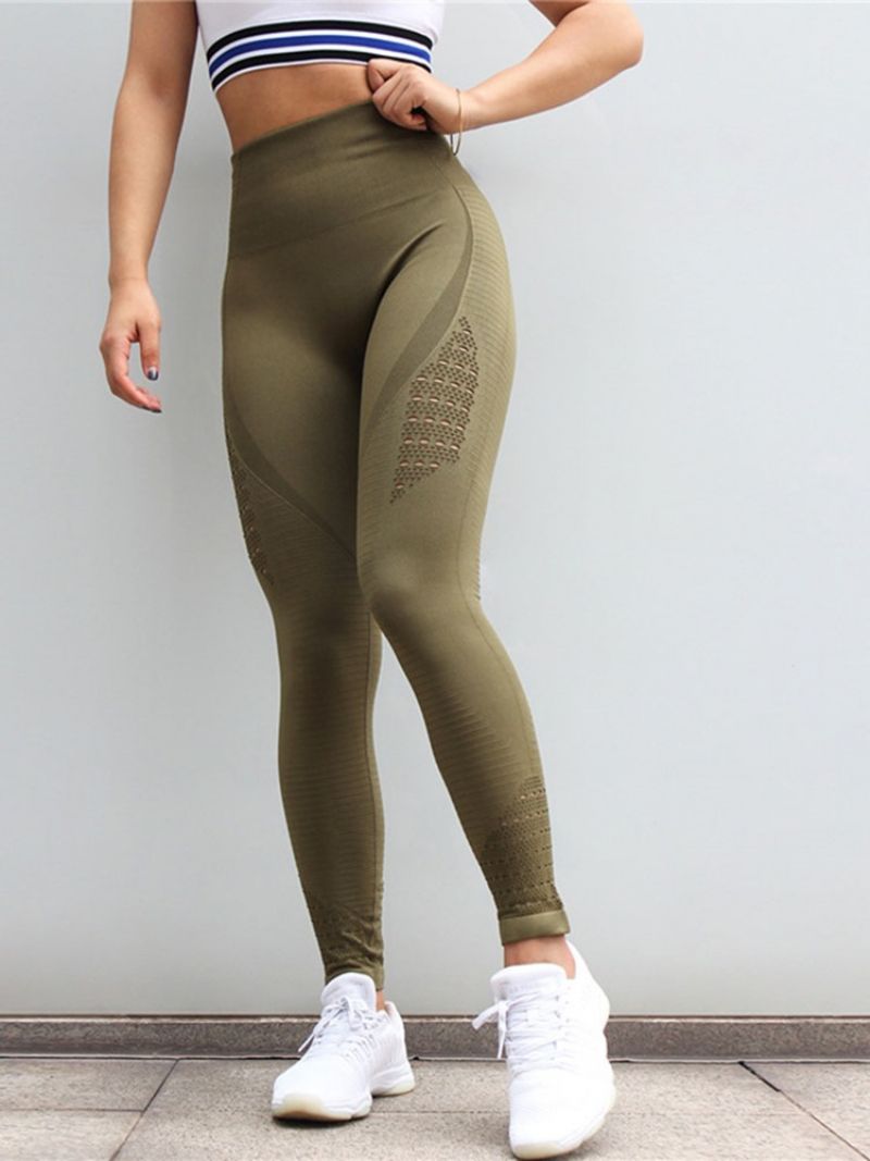 Hurtigtørrende Nylon Solid Tennis Leggings I Fuld Længde Yoga Højtalje Tiktok Leggings