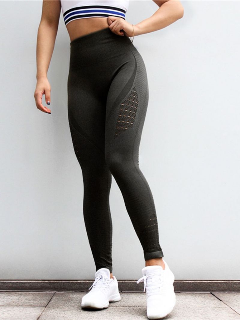 Hurtigtørrende Nylon Solid Tennis Leggings I Fuld Længde Yoga Højtalje Tiktok Leggings