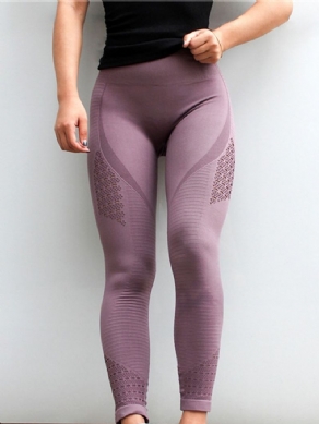 Hurtigtørrende Nylon Solid Tennis Leggings I Fuld Længde Yoga Højtalje Tiktok Leggings