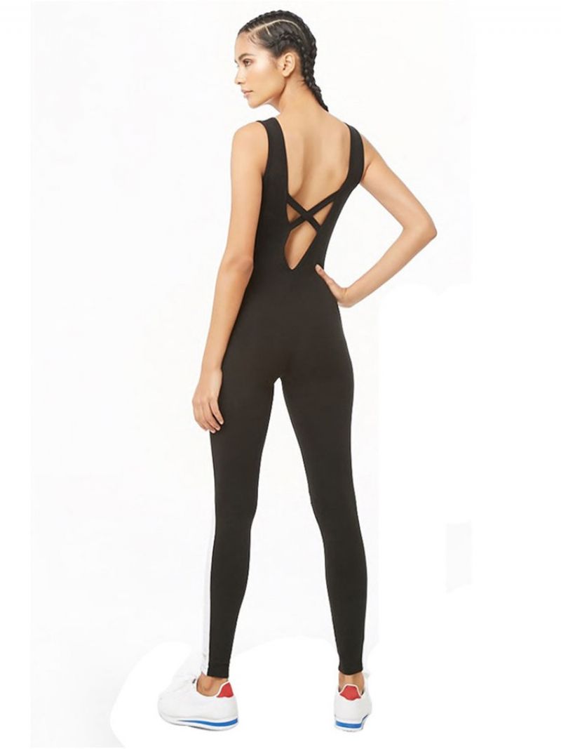 Kvinder Stripe Gym Sports Fitness Yoga Bukser Jumpsuits