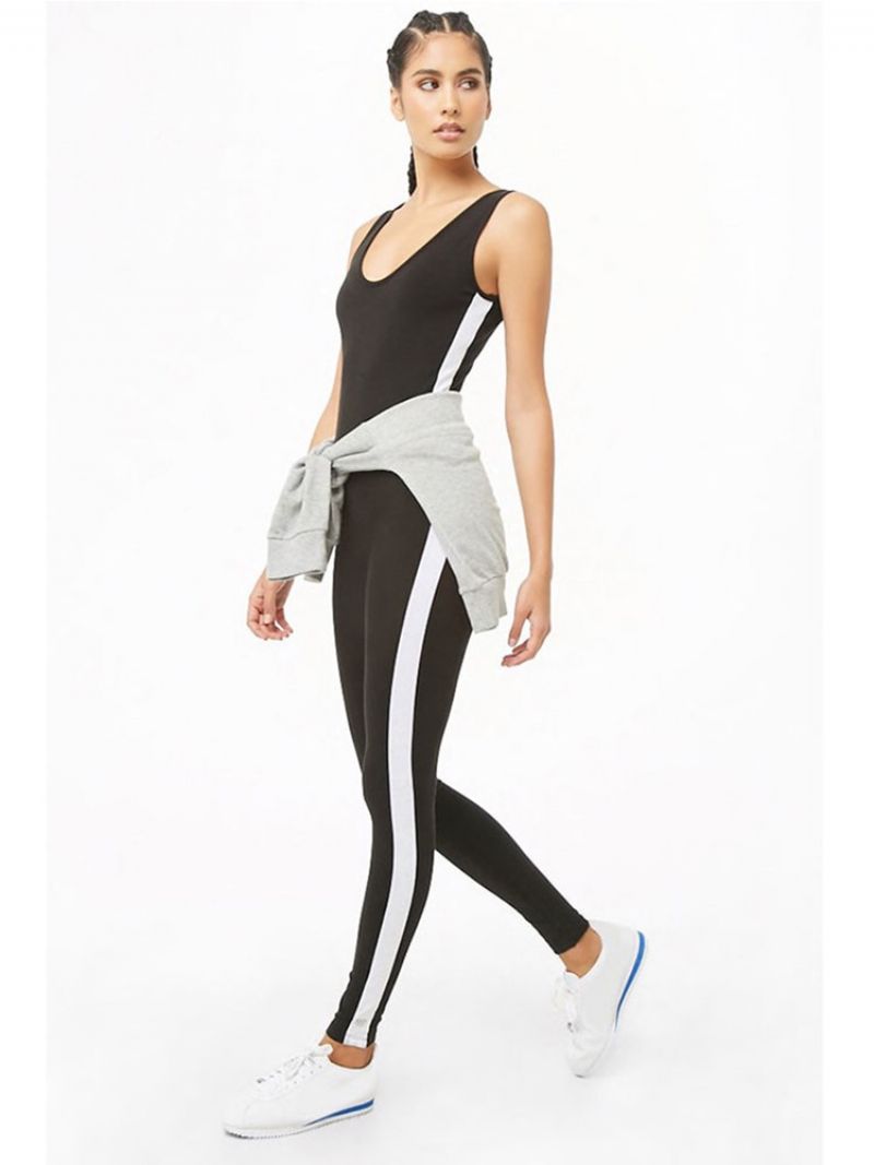 Kvinder Stripe Gym Sports Fitness Yoga Bukser Jumpsuits