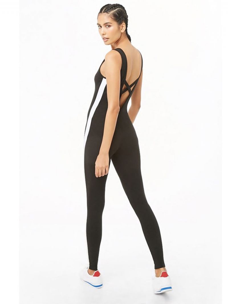 Kvinder Stripe Gym Sports Fitness Yoga Bukser Jumpsuits