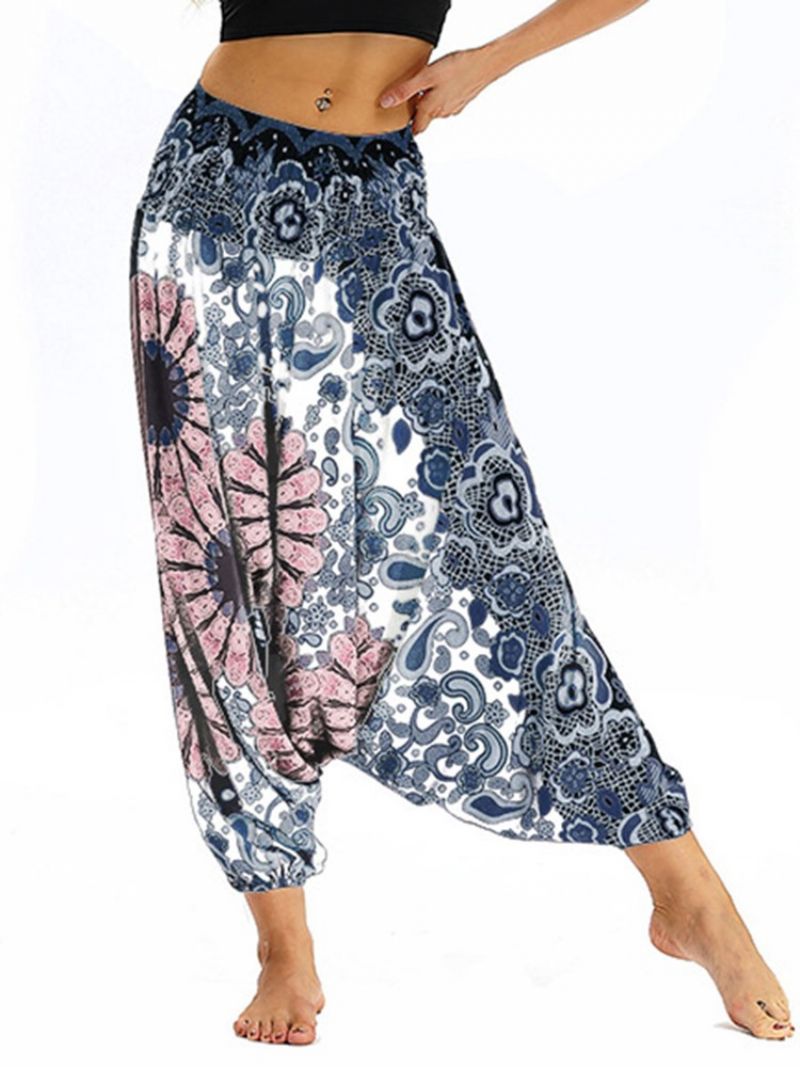 Kvinders Boho Print Polyester Yoga Harem Bukser