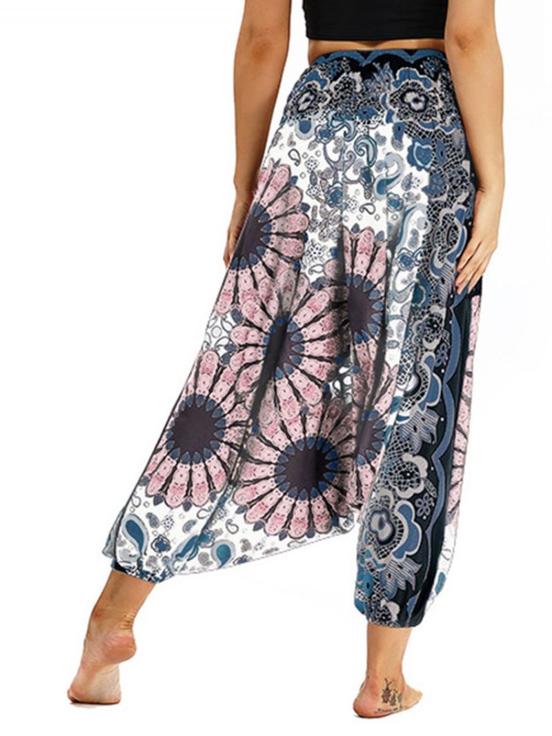 Kvinders Boho Print Polyester Yoga Harem Bukser